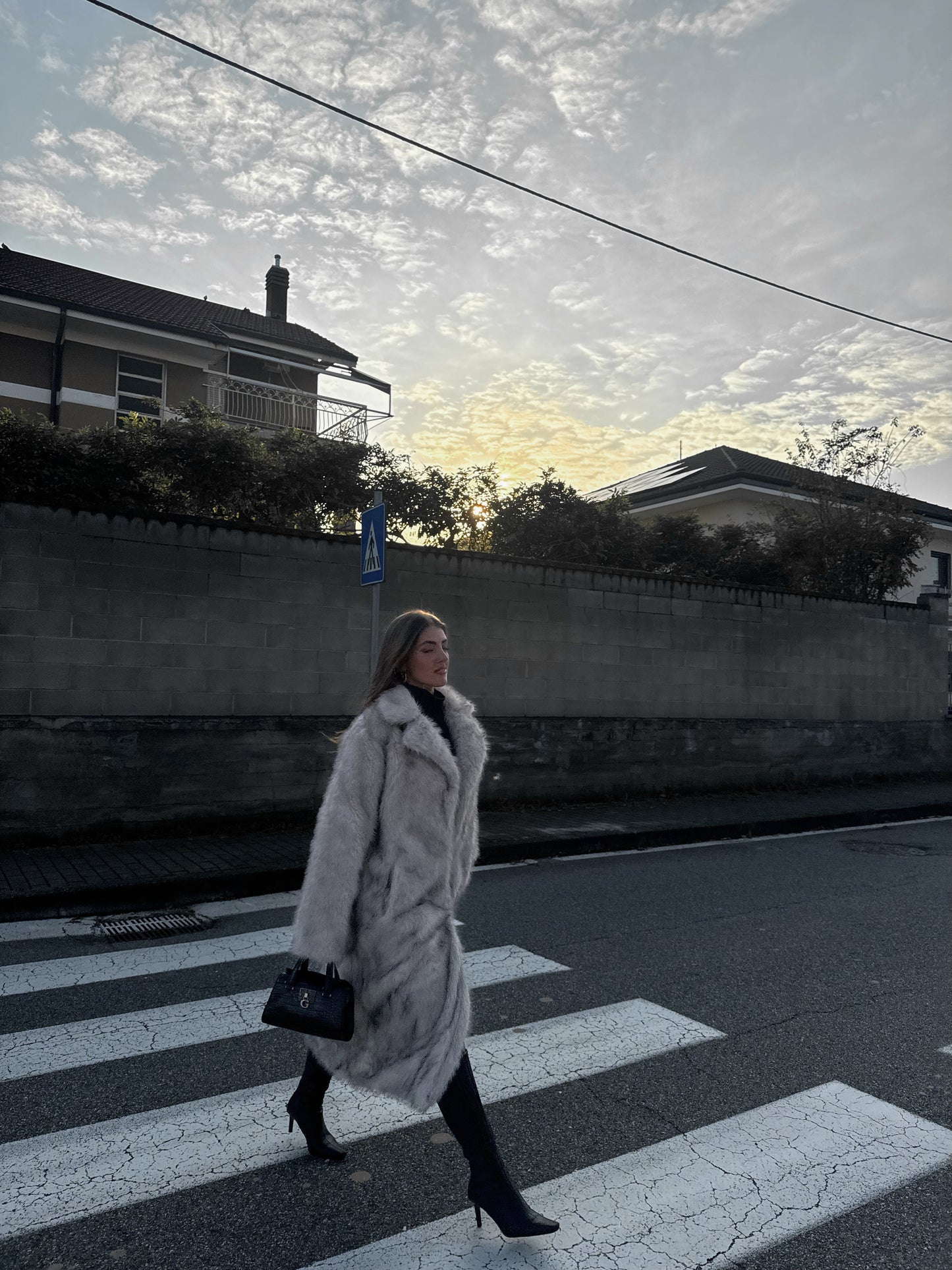 Cappotto lungo in pelliccia