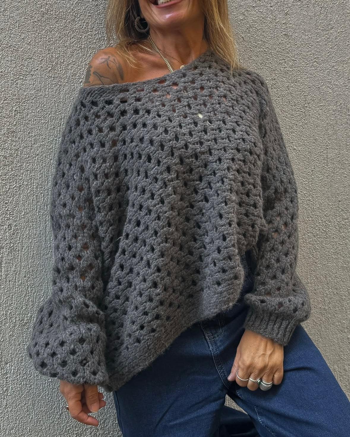 Maglia over traforata