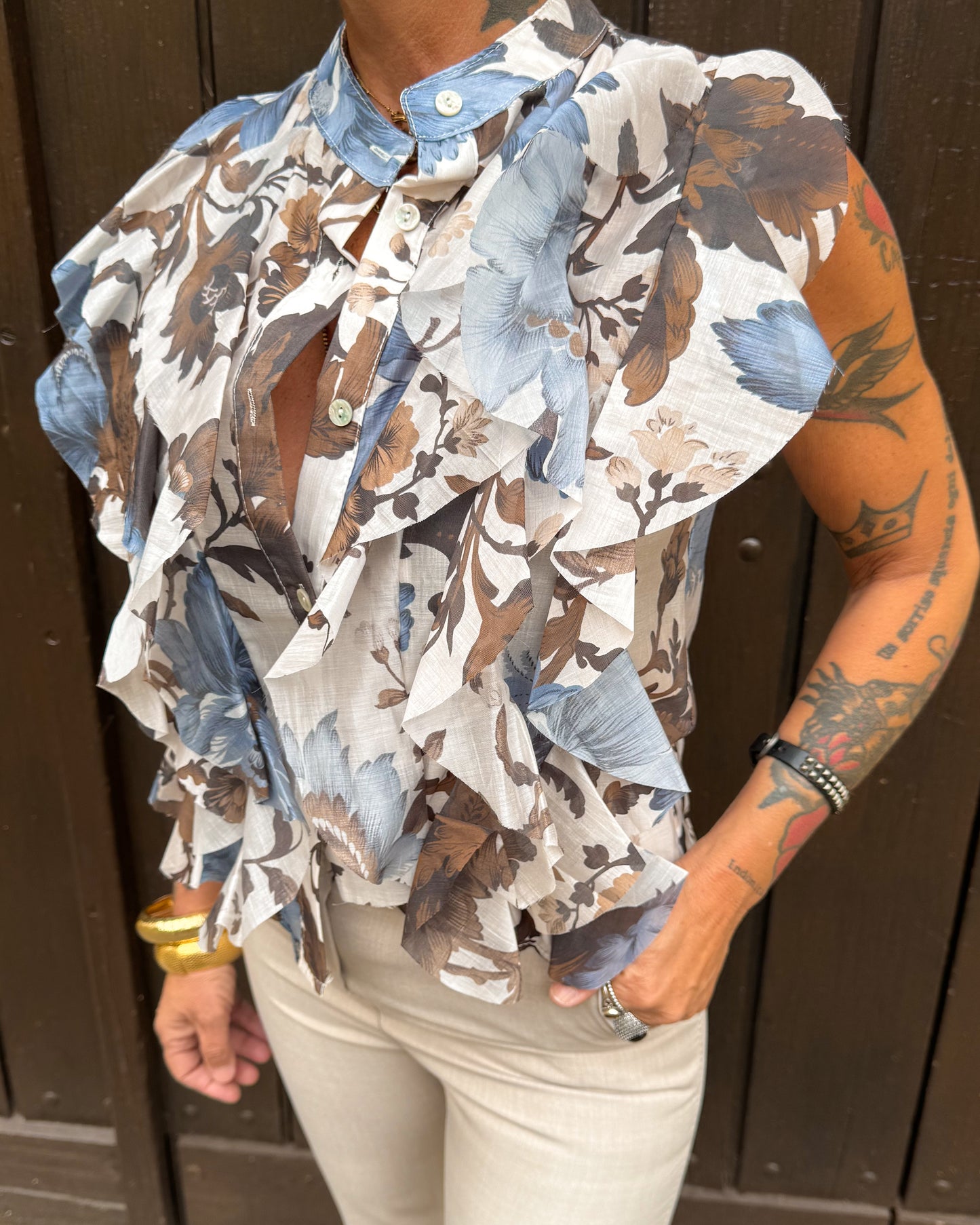 Blusa con rouches