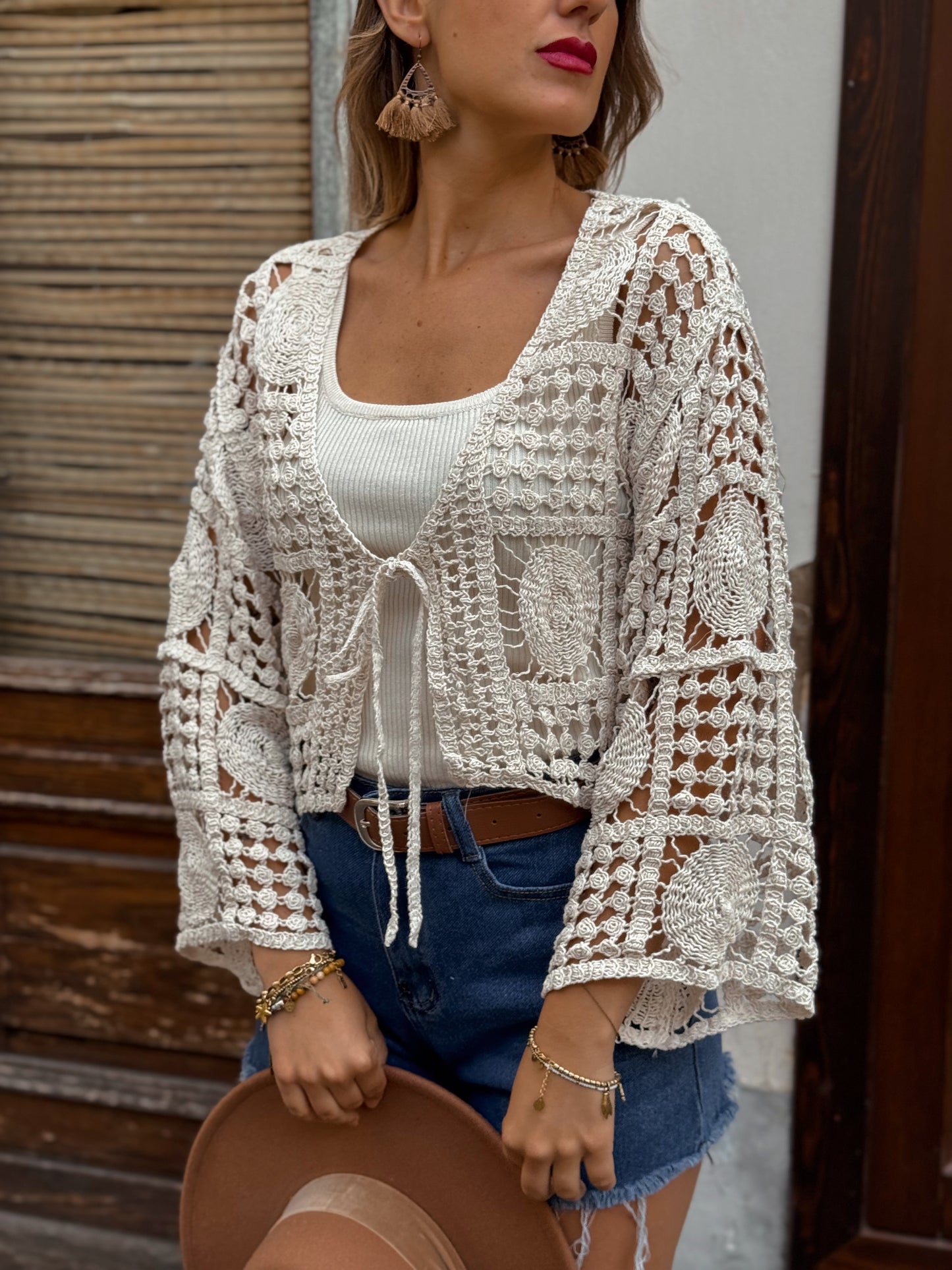 Golfinetto crop macrame