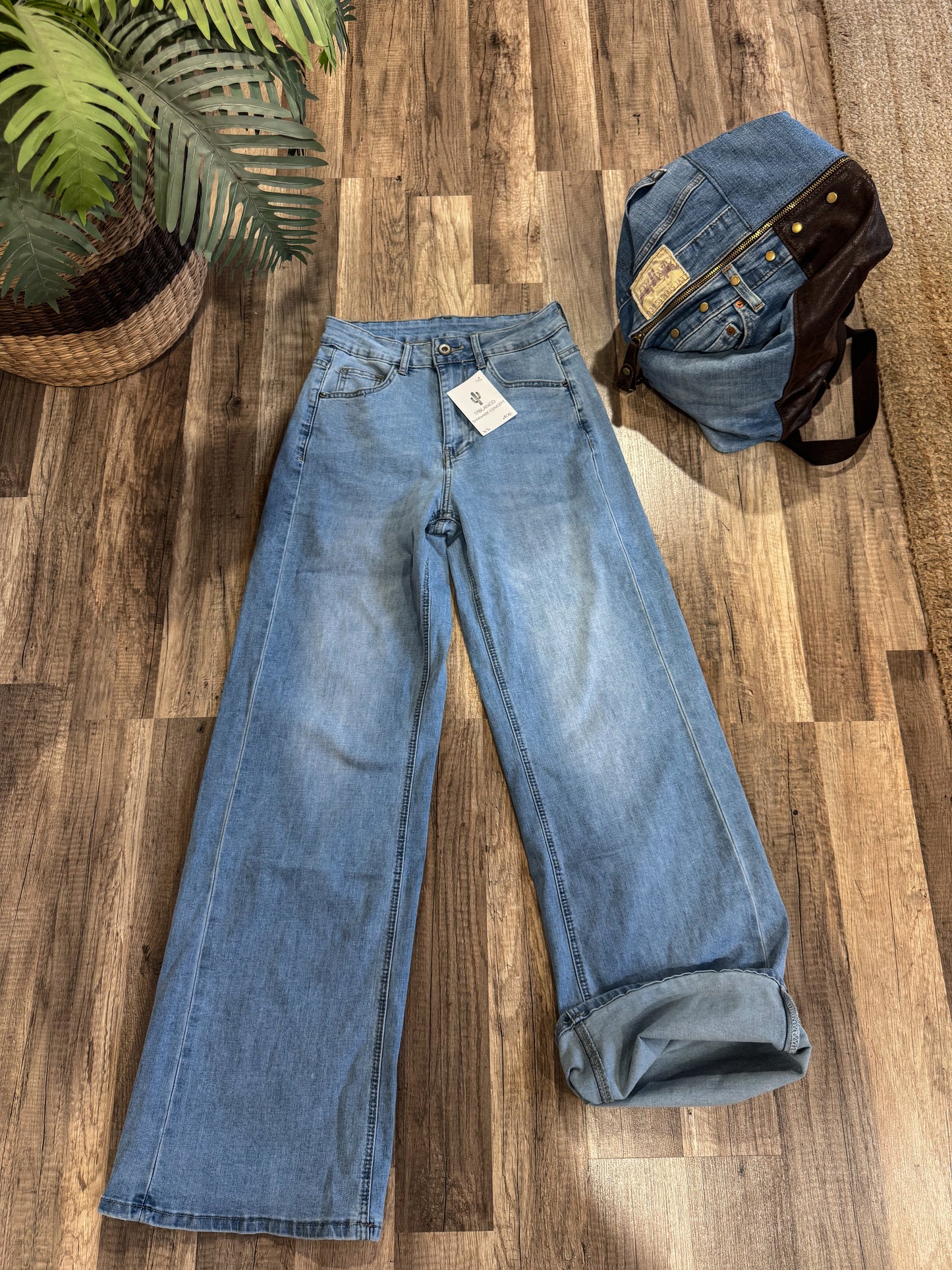 Jeans blu wide leg