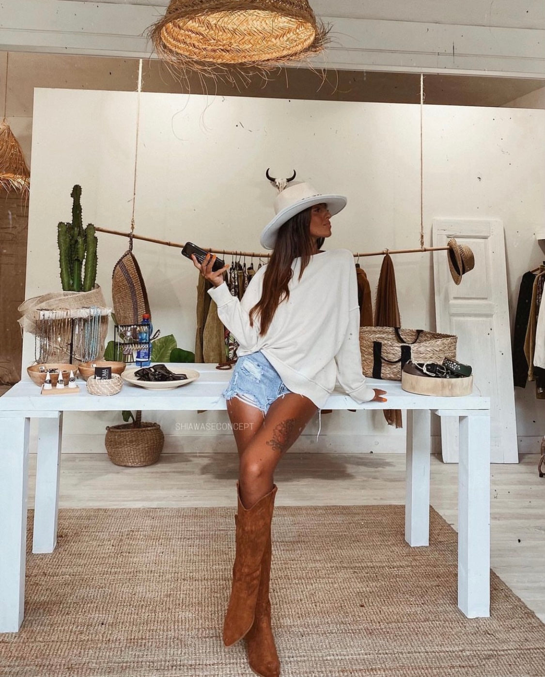 Texano alto scamosciato