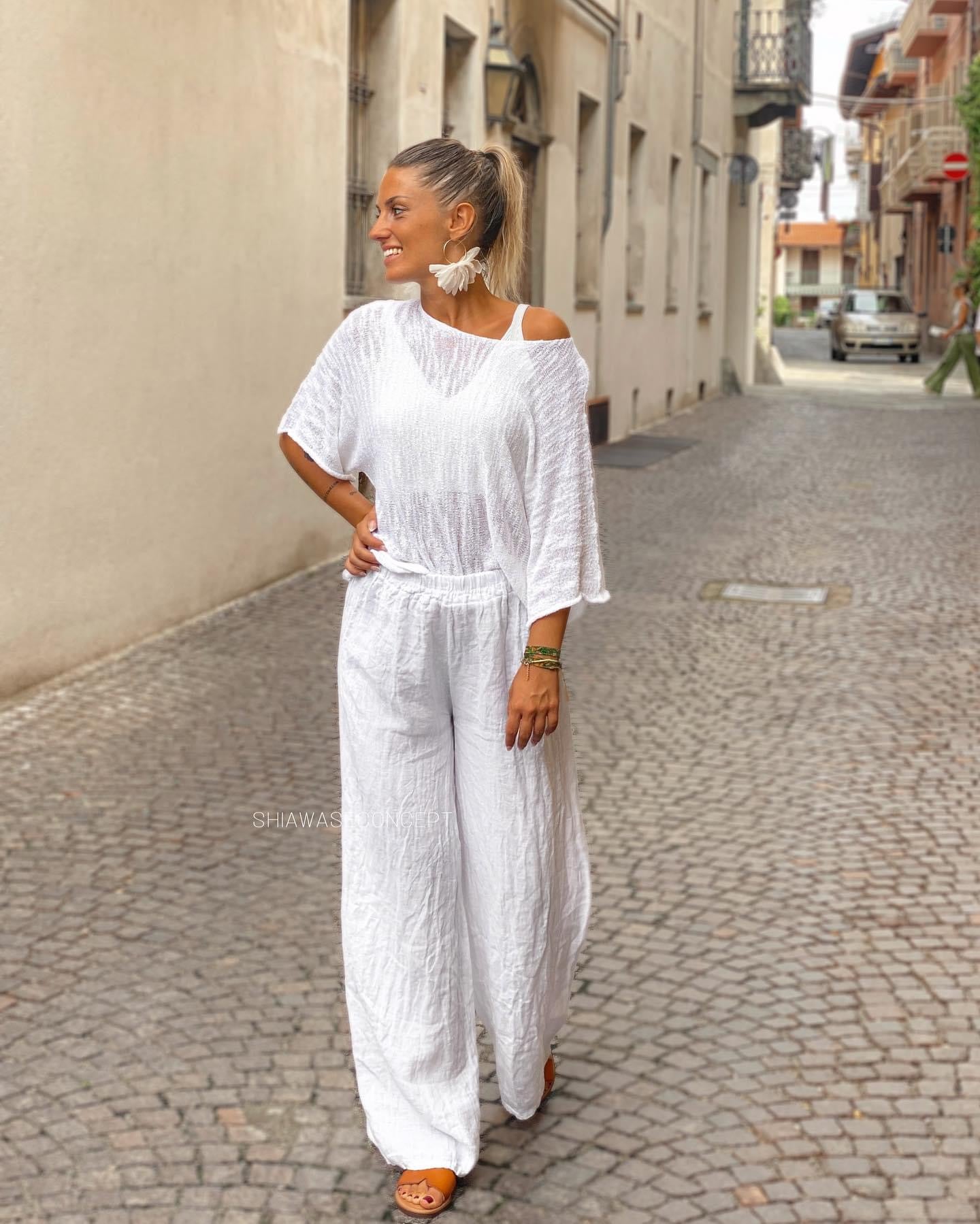 Pantalone 100% lino