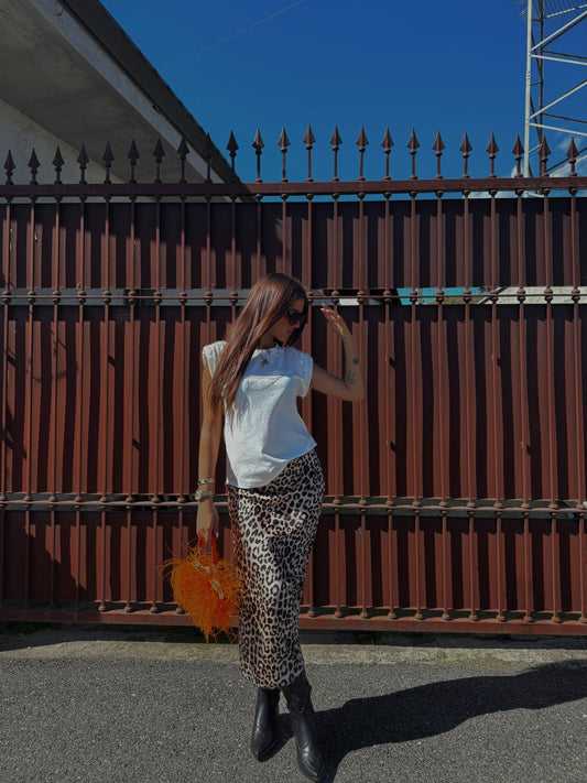 Gonna raso animalier