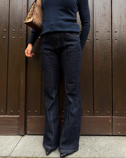 Jeans flare lavaggio blu notte
