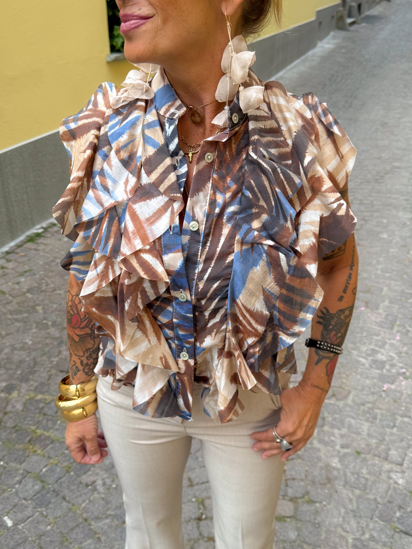 Blusa con rouches