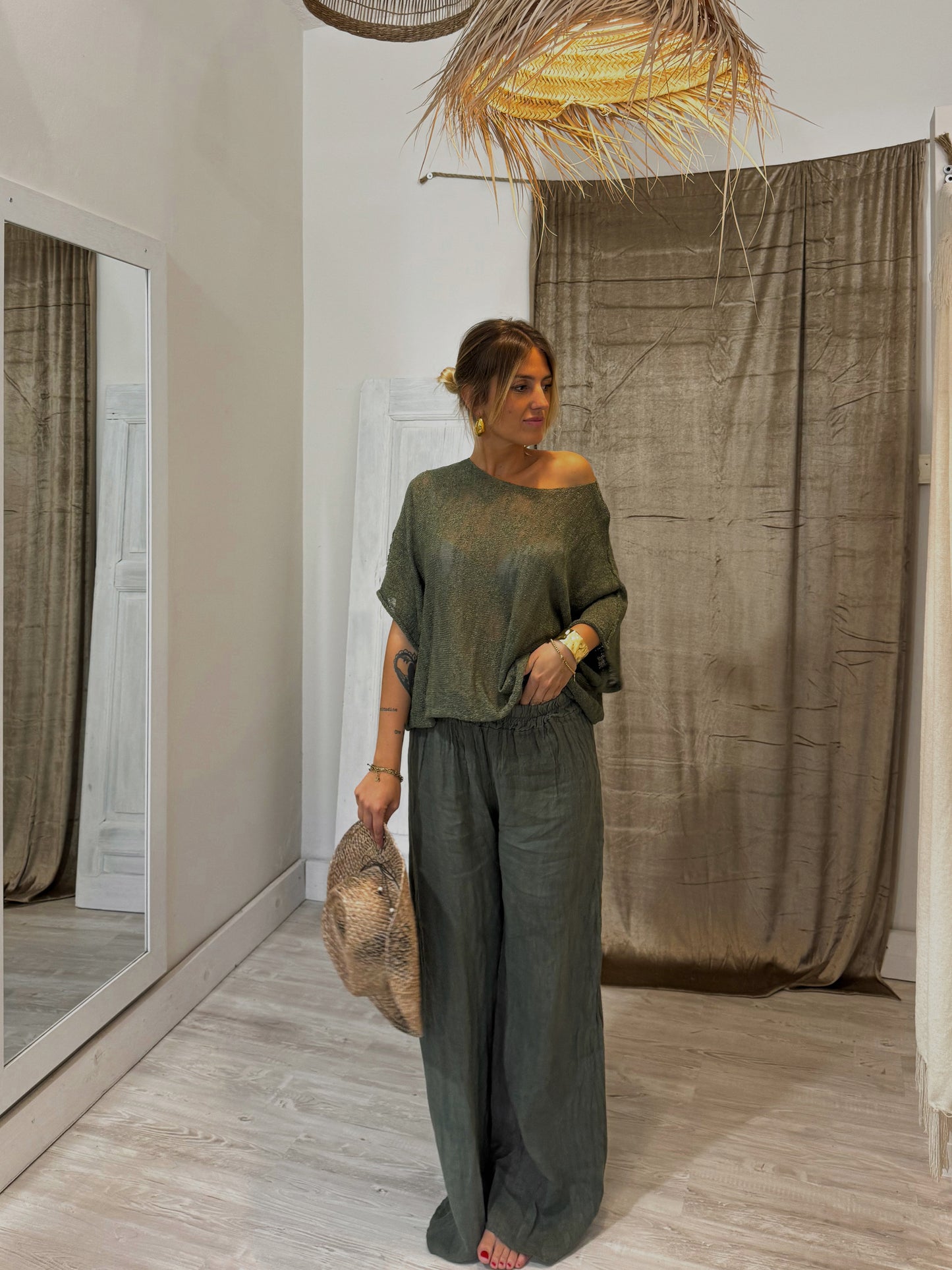 Pantalone 100% lino