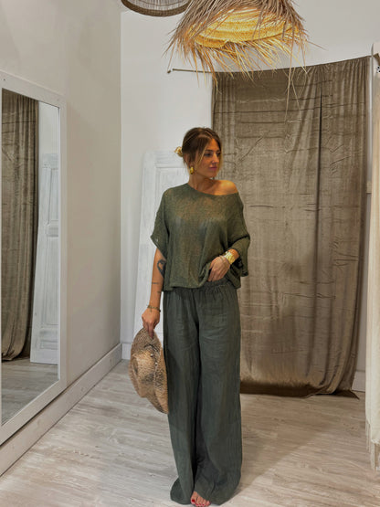 Pantalone 100% lino