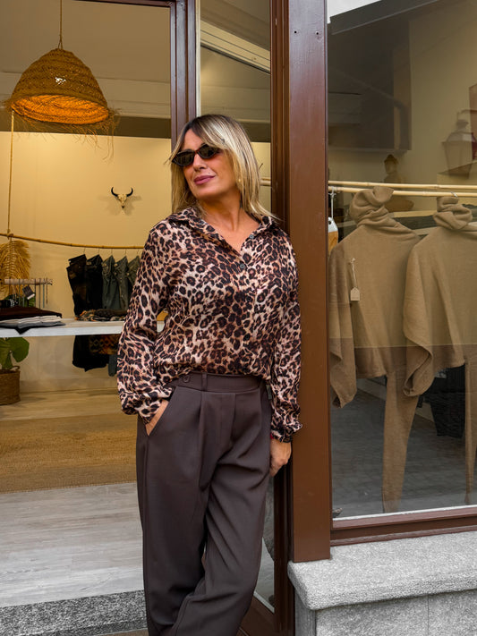 Camicia viscosa Animalier
