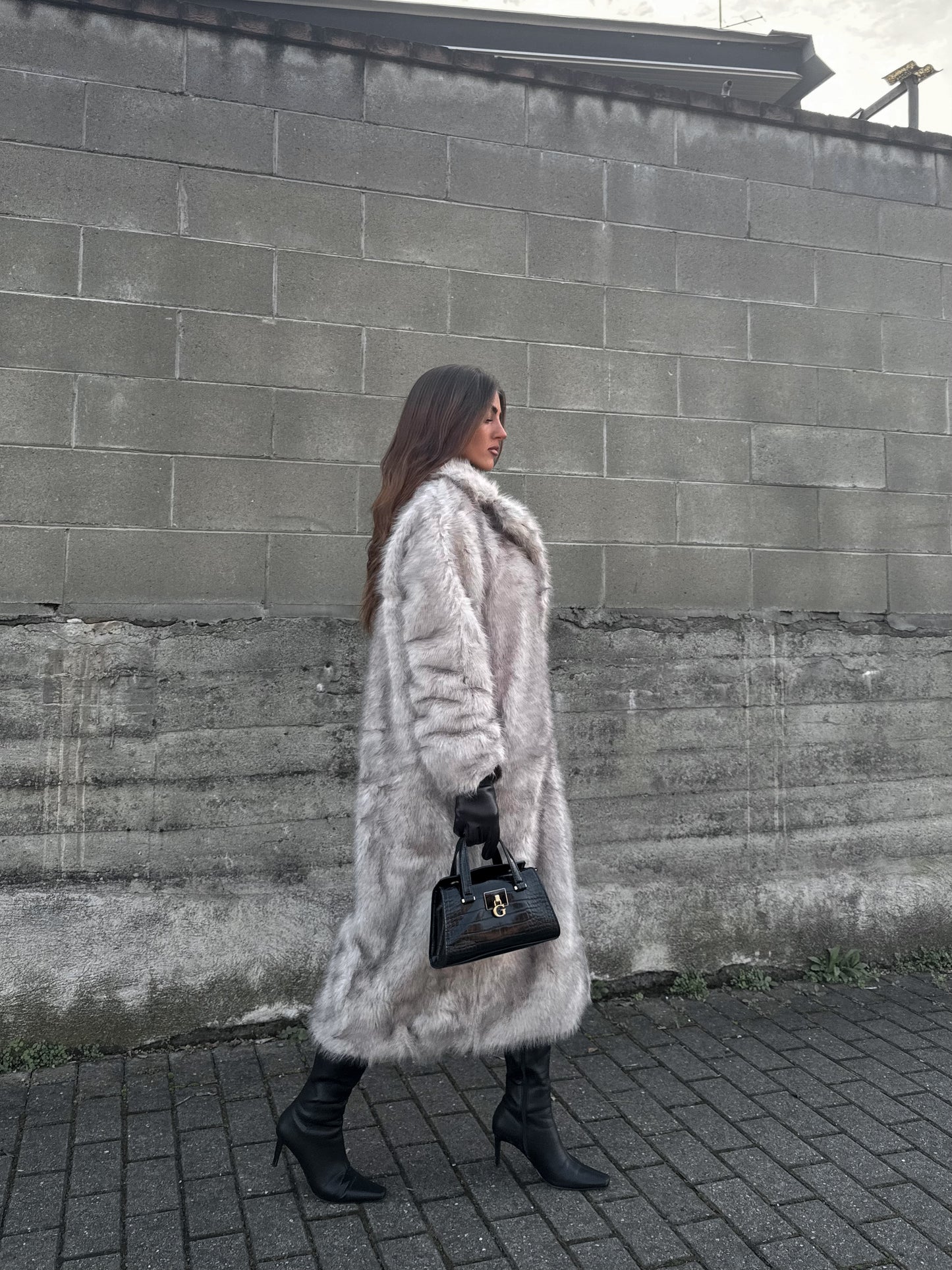 Cappotto lungo in pelliccia