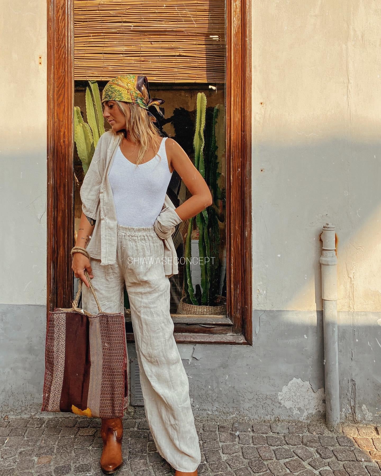 Pantalone 100% lino