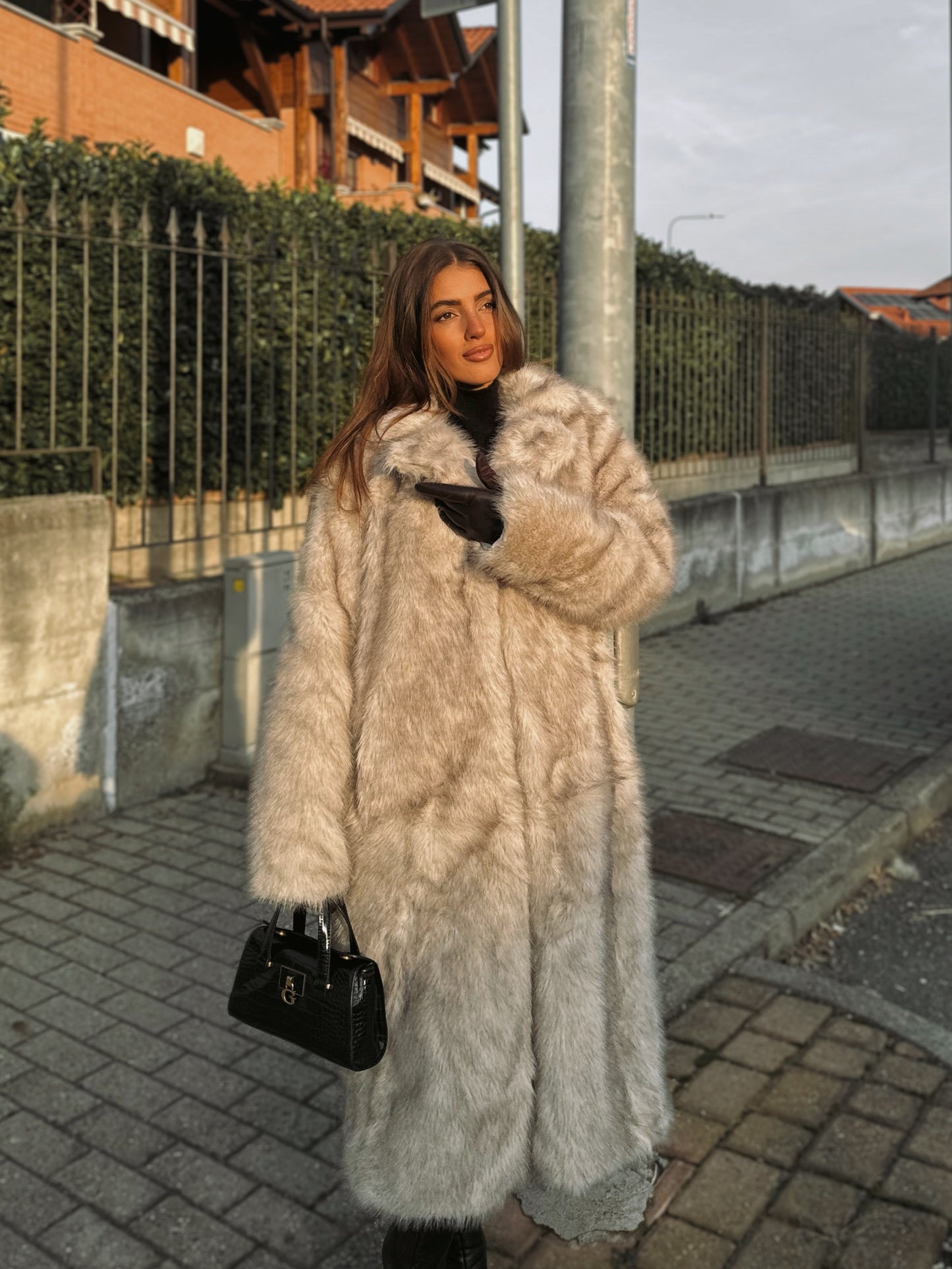 Cappotto lungo in pelliccia