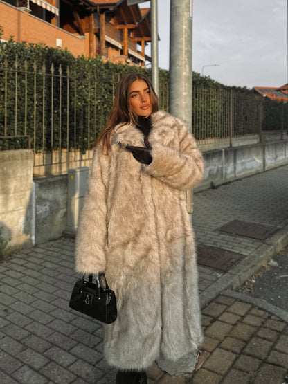Cappotto lungo in pelliccia