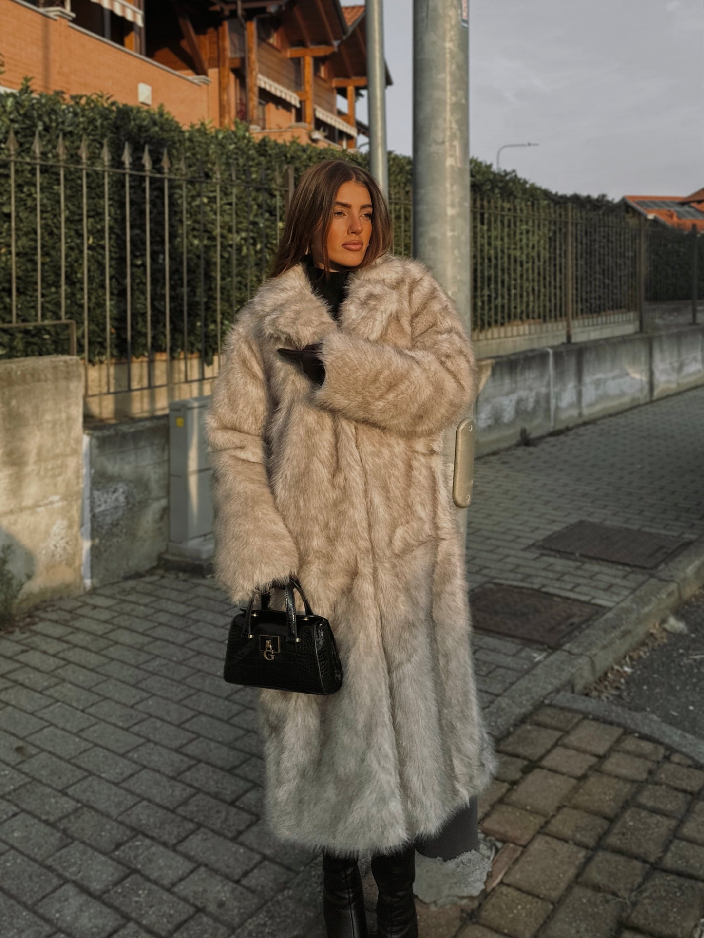 Cappotto lungo in pelliccia