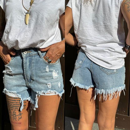 Shorts di jeans strappi