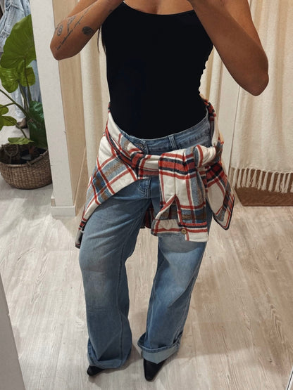 Jeans blu wide leg