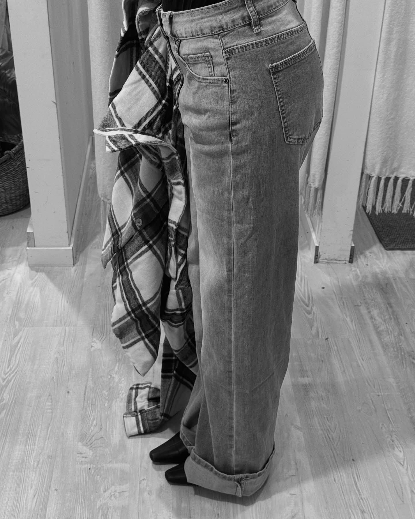 Jeans blu wide leg