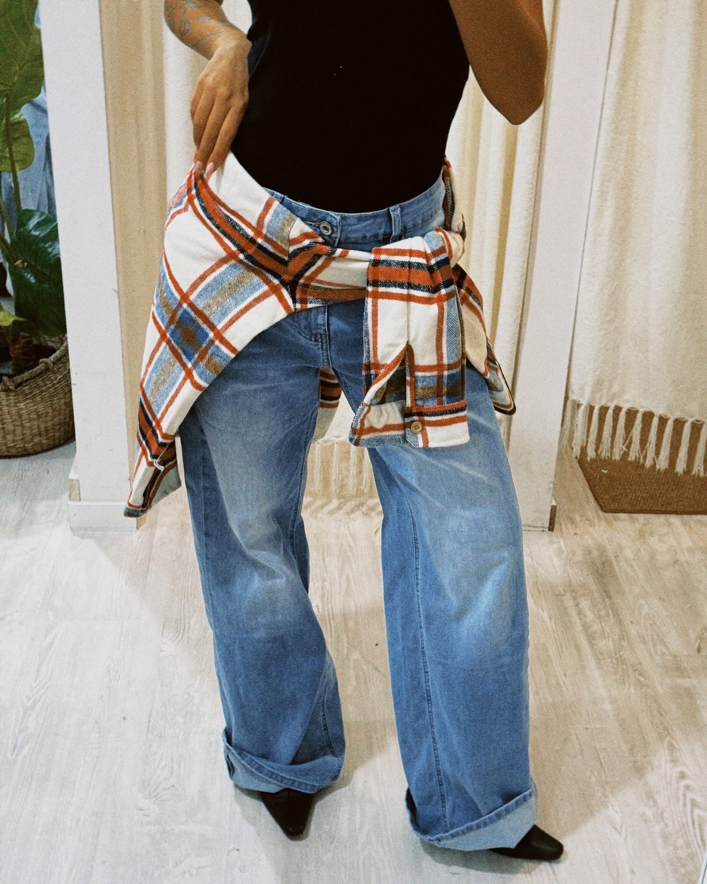 Jeans blu wide leg