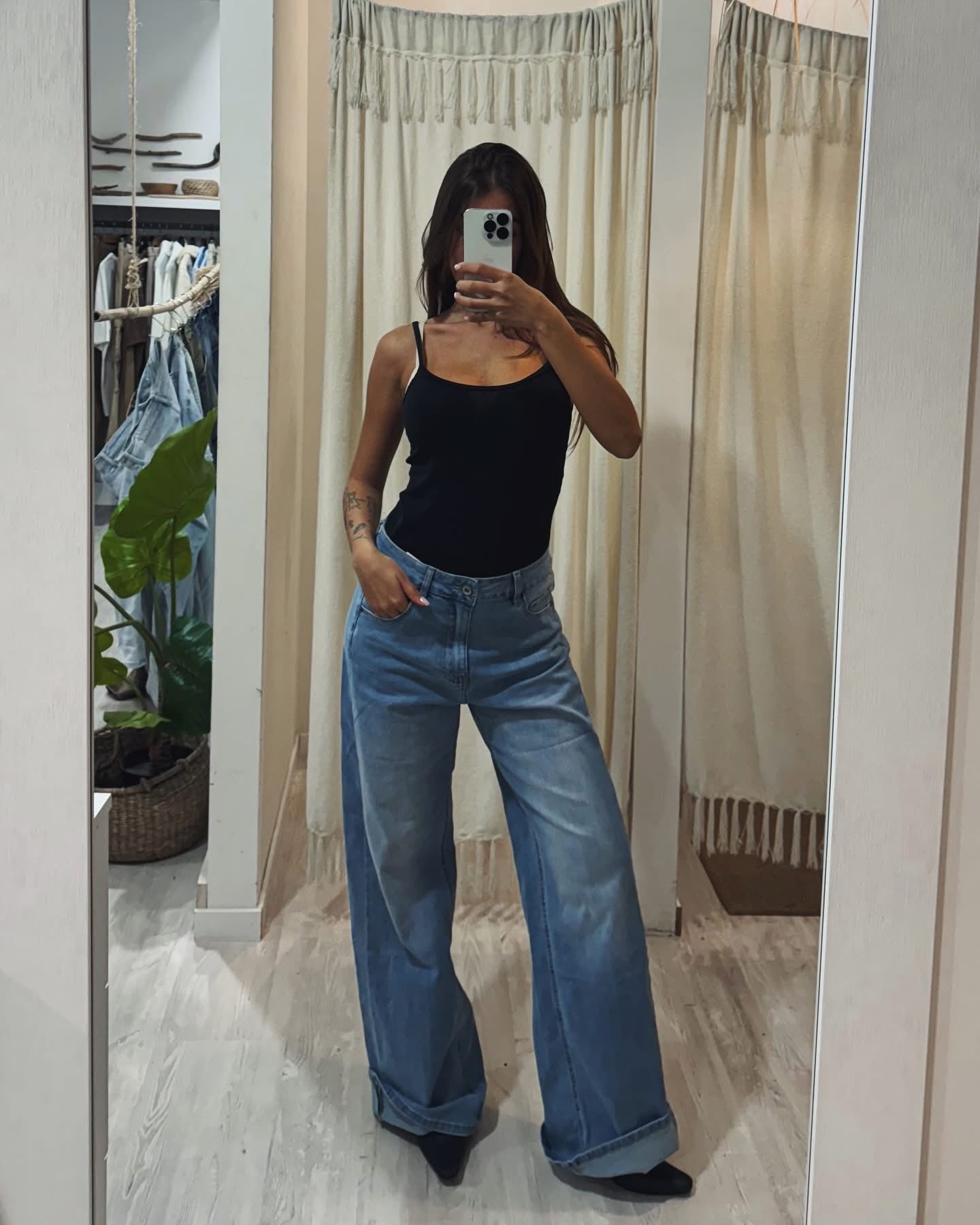 Jeans blu wide leg