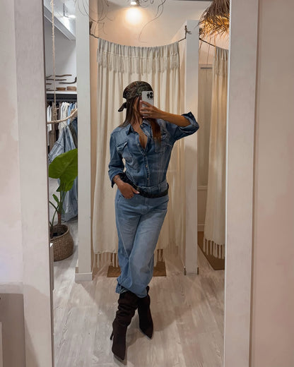 Jeans blu wide leg
