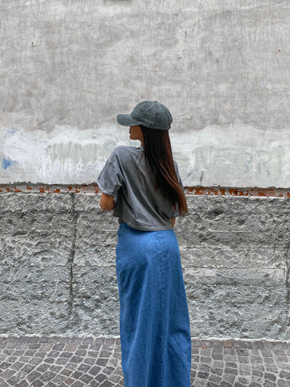 Denim long skirt