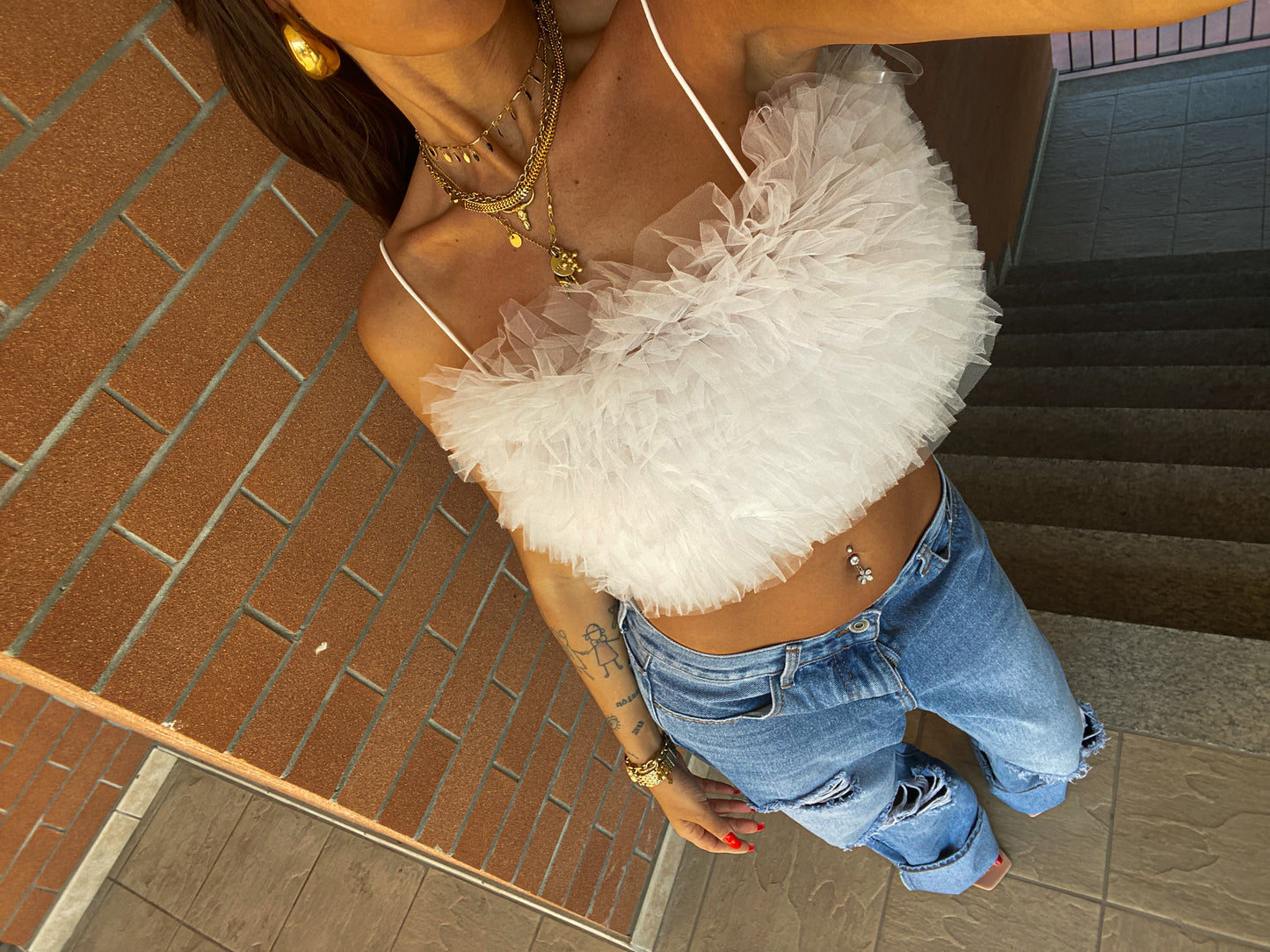 Top in tulle